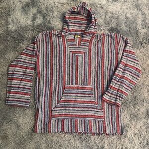 Authentic Mexi Pull Over Blanket Tunic 2 XL with Front Pocket Handmade